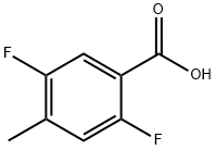 2,5-二氟-4-甲基苯甲酸, 103877-80-1, 结构式
