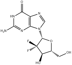 2'-Deoxy-2',2'-difluoroguanosine 化学構造式