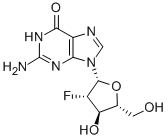 9-(2-脱氧-2-氟阿拉伯呋喃基)鸟嘌呤,103884-98-6,结构式