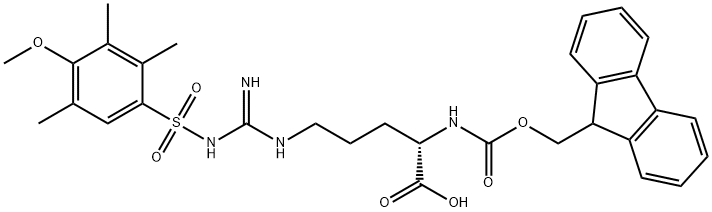 N2-[(芴甲氧羰基]-N5-[亚氨基[[(4-甲氧基-2,3,5-三甲基苯基)磺酰基]氨基]甲基]-L-鸟氨酸, 103897-66-1, 结构式