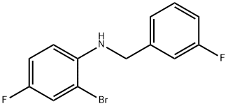 2-溴-4-氟-N-(3-氟苄基)苯胺,1038978-91-4,结构式