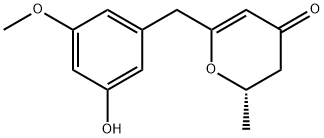 (S)-2,3-Dihydro-6-[(3-hydroxy-5-methoxyphenyl)methyl]-2-methyl-4H-pyran-4-one Struktur