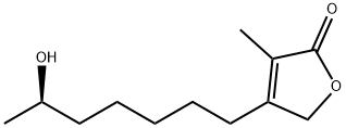 4-[(R)-6-ヒドロキシヘプチル]-3-メチル-2(5H)-フラノン 化学構造式