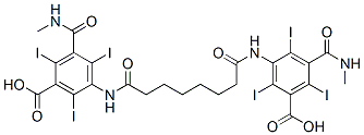 5,5'-(1,8-ジオキソオクタン-1,8-ジイルジイミノ)ビス[2,4,6-トリヨード-3-(メチルカルバモイル)安息香酸] 化学構造式