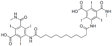 5,5'-[Decamethylenebis(carbonylimino)]bis(N-methyl-2,4,6-triiodoisophthalamic acid) Struktur