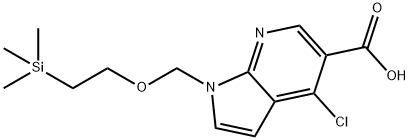 ((2-(三甲基甲硅烷基)乙氧基)甲基)-1H-吡咯并[2,3-B]吡啶-5-羧酸 结构式