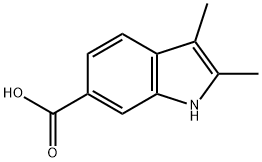 2,3-ジメチル-1H-インドール-6-カルボン酸 化学構造式