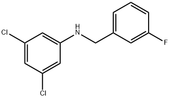 3,5-ジクロロ-N-(3-フルオロベンジル)アニリン 化学構造式