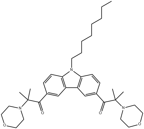 3,6-双(2-甲基-2-吗啉丙酰基)-9-辛基咔唑, 104005-37-0, 结构式