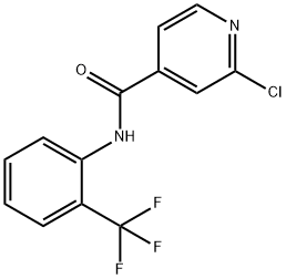 2-クロロ-N-[2-(トリフルオロメチル)フェニル]ピリジン-4-カルボキサミド 化学構造式