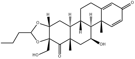 16α,17-[(1RS)-Butylidenebis(oxy)]-11β-hydroxy-17-(hydroxyMethyl)-D-hoMoandrosta-1,4-diene-3,17a-dione  (Mixture of DiastereoMers) 化学構造式