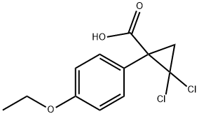 2,2-二氯-1-(4'-乙氧基苯基)环丙烷羧酸 结构式