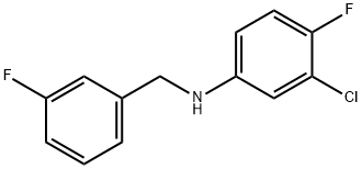 3-クロロ-4-フルオロ-N-(3-フルオロベンジル)アニリン 化学構造式