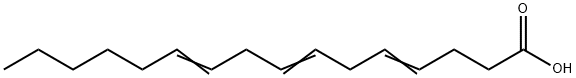 4,7,10-hexadecatrienoic acid 化学構造式