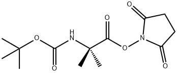 2-(tert-ブトキシカルボニルアミノ)イソ酪酸スクシンイミジル 化学構造式