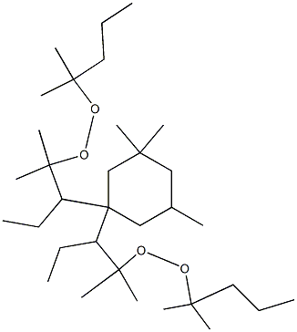 （3，3，5-トリメチルシクロヘキシリデン）ビス［（1，1-ジメチルブチル）＝ペルオキシド］ 化学構造式