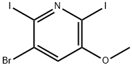 3-ブロモ-2,6-ジヨード-5-メトキシピリジン 化学構造式