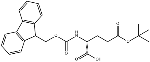 N-[(9H-フルオレン-9-イルメトキシ)カルボニル]-D-グルタミン酸5-tert-ブチル水和物 化学構造式
