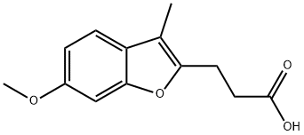 3-(6-メトキシ-3-メチル-2-ベンゾフラニル)プロピオン酸 化学構造式