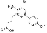 1,6-ジヒドロ-6-イミノ-3-(4-メトキシフェニル)-1-ピリダジンブタン酸·臭化水素酸塩 化学構造式