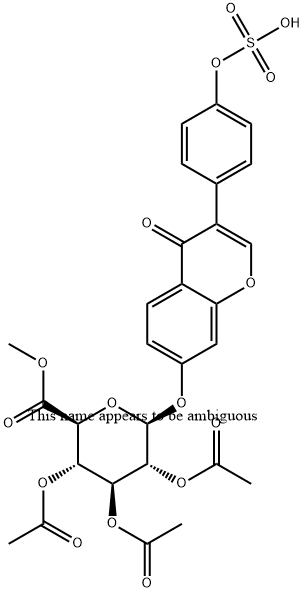 Daidzein 7-Tri-O-acetyl-β-D-glucuronic Acid Methyl Ester 4'-Sulfate Structure
