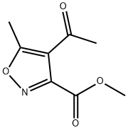4-アセチル-5-メチルイソオキサゾール-3-カルボン酸メチル 化学構造式