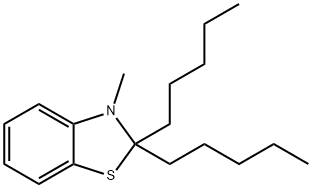 Benzothiazole, 2,3-dihydro-3-methyl-2,2-dipentyl- (9CI) 化学構造式