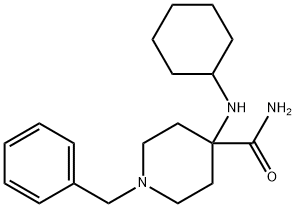1-benzyl-4-(cyclohexylamino)piperidine-4-carboxamide Struktur