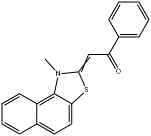 2-[1-メチルナフト[1,2-d]チアゾール-2(1H)-イリデン]-1-フェニルエタノン 化学構造式
