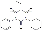 1-Cyclohexyl-5-ethyl-3-phenylbarbituric acid Struktur
