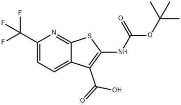 2-{[(tert-butoxy)carbonyl]aMino}-6-
(trifluoroMethyl)thieno[2,3-b]pyridine-3-
carboxylic acid Structure