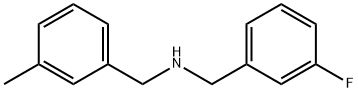 N-(3-氟苄基)-3-甲基苄胺, 1042542-44-8, 结构式