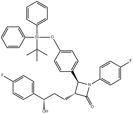(3R,4S)-4-[4-[[(叔丁基)二苯基硅烷基]氧基]苯基]-1-(4-氟苯基)-3-[(3S)-3-(4-氟苯基)-3-羟基丙基]-2-氮杂环丁酮, 1042722-66-6, 结构式