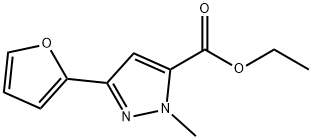 3-(2-フリル)-1-メチル-1H-ピラゾール-5-カルボン酸エチル 化学構造式