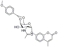 4-MethyluMbelliferyl 2-AcetaMido-2-deoxy-4,6-O-(p-MethoxyphenylMethylene)-α-D-galactopyranoside Struktur