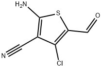 2-アミノ-4-クロロ-5-ホルミル-3-チオフェンカルボニトリル 化学構造式