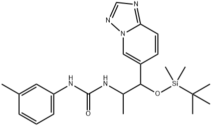 Urea, N-[2-[[(1,1-diMethylethyl)diMethylsilyl]oxy]-1-Methyl-2-[1,2,4]triazolo[1,5-a]pyridin-6-ylethyl]-N'-(3-Methylphenyl)- Struktur