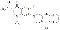 3-Quinolinecarboxylic acid, 7-[4-(2-chlorobenzoyl)-1-piperazinyl]-1-cyclopropyl-6-fluoro-1,4-dihydro-4-oxo- Struktur