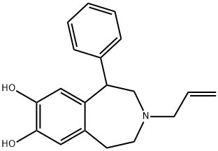 2,3,4,5-テトラヒドロ-3-アリル-1-フェニル-1H-3-ベンゾアゼピン-7,8-ジオール 化学構造式
