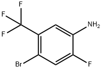 4-ブロモ-2-フルオロ-5-(トリフルオロメチル)アニリン 化学構造式