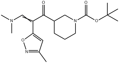 (E)-tert-butyl 3-(3-(diMethylaMino)-2-(3-Methylisoxazol-5-yl)acryloyl)piperidine-1-carboxylate Struktur