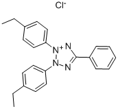 2,3-ビス(4-エチルフェニル)-5-フェニルテトラゾリウム クロリド 化学構造式