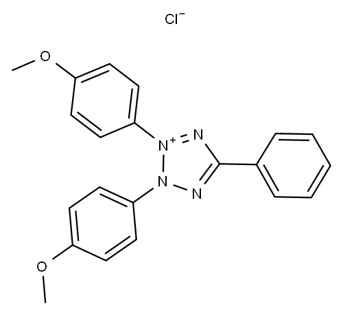 2,3-ビス(4-メトキシフェニル)-5-フェニルテトラゾリウム クロリド 化学構造式
