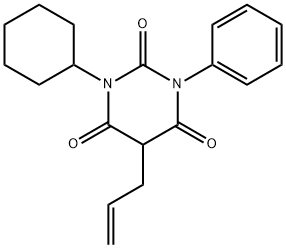 1-Cyclohexyl-3-phenyl-5-(2-propenyl)barbituric acid Structure
