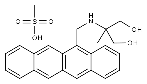 1,3-Propanediol, 2-methyl-2-((5-naphthacenylmethyl)amino)-, methanesul fonate (salt) Structure