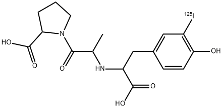 N-(1(S)-carboxy-(4-hydroxy-3-iodophenyl)ethyl)-alanylproline Structure