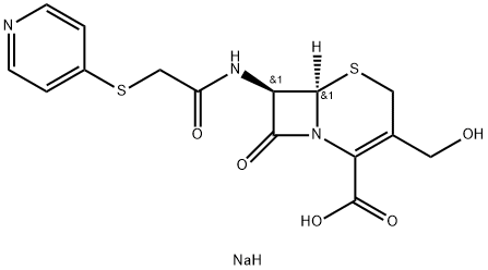 脱乙酰头孢匹林钠盐, 104557-24-6, 结构式