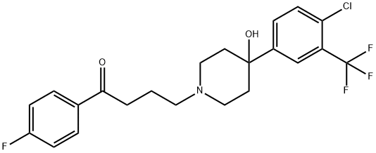 γ-[4-[4-クロロ-3-(トリフルオロメチル)フェニル]-4-ヒドロキシ-1-ピペリジニル]-4'-フルオロブチロフェノン 化学構造式
