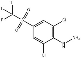 2,6-Dichloro-4-(trifluoromethylsulfonyl)phenylhydrazine Structure