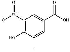 4-羟基-3-碘-5-硝基苯甲酸,10463-17-9,结构式